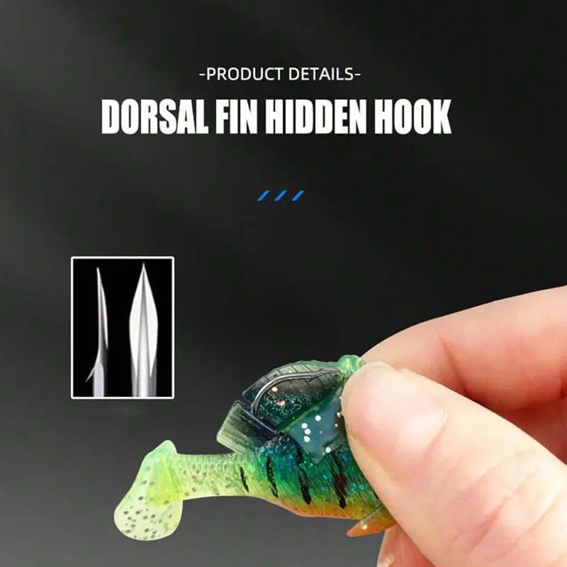 6Pcs/Box Dark Sleeper Fishing Lures Perch Soft Plastic Bait Artificial Jig Swimbait Bass Shad Trout Lure Freshwater Saltwater ﻿