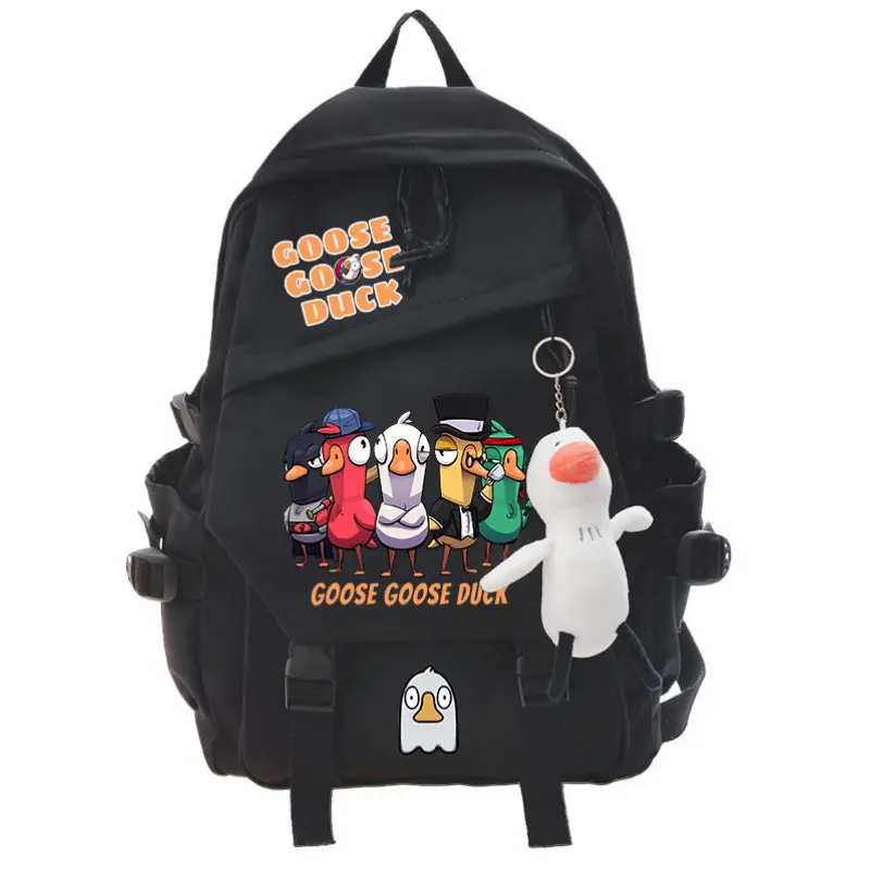 Goose Goose Duck Game Cosplay Backpack Students School Bag Cartoon Bookbag Laptop Travel Rucksack Outdoor Boy Girl Gifts
