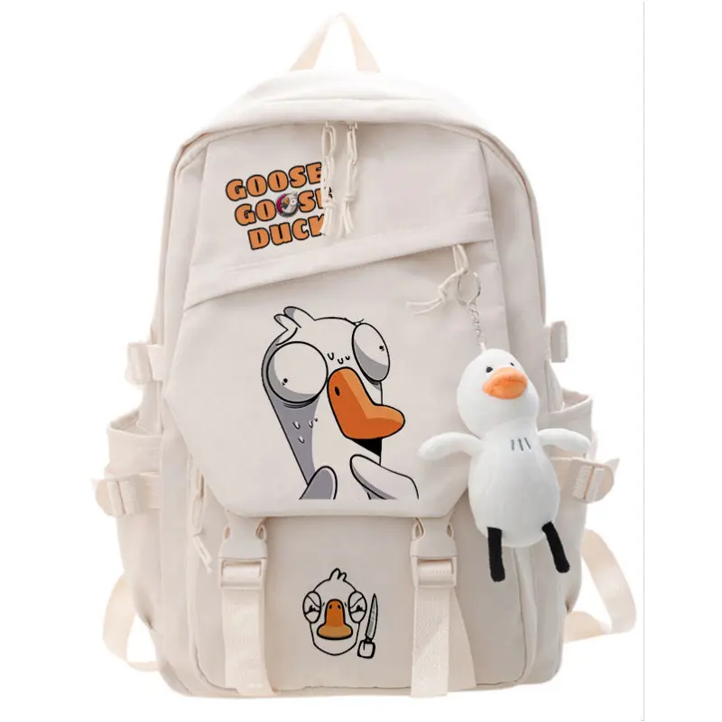 Goose Goose Duck Game Cosplay Backpack Students School Bag Cartoon Bookbag Laptop Travel Rucksack Outdoor Boy Girl Gifts