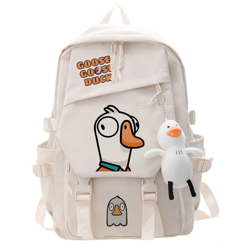 Goose Goose Duck Game Cosplay Backpack Students School Bag Cartoon Bookbag Laptop Travel Rucksack Outdoor Boy Girl Gifts