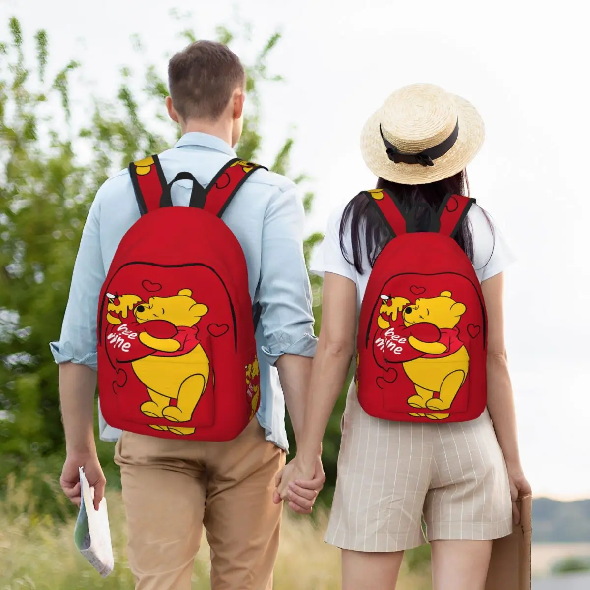 Winnie The Pooh Merch Backpack for Preschool Primary School Student Book Bags Boy Girl Kids Daypack for Outdoor