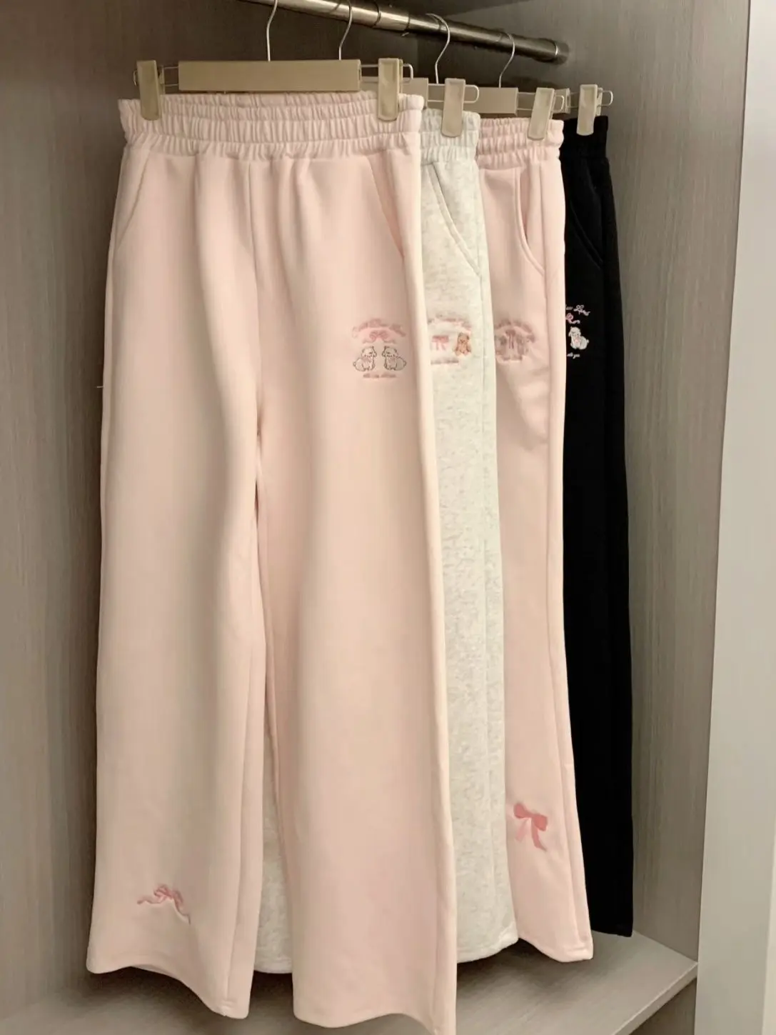 Sweet Girl Straight Pants Spring Summer New Casual All Match Soft Girl Sports Sweatpants Japanese Cute Core Y2k Pants Women