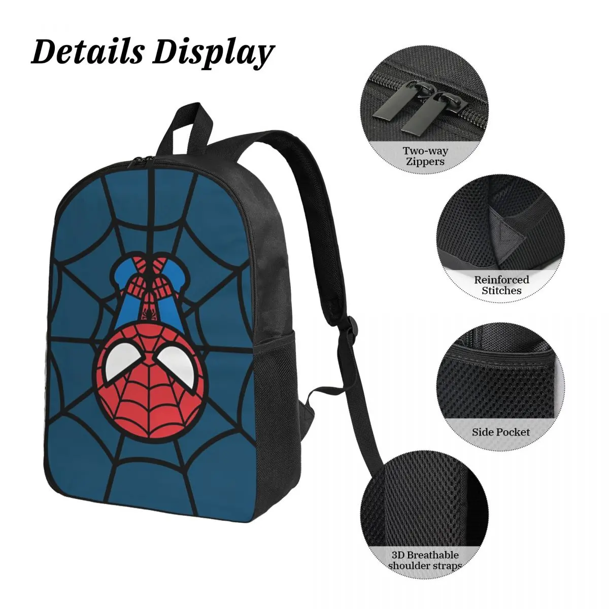 3Pcs Spider Man Theme Backpack Set for Boy Girl Pen Bags Bookbag Sets with Lunch Box For Primary School Students Daypack