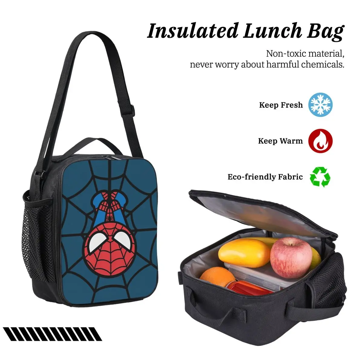 3Pcs Spider Man Theme Backpack Set for Boy Girl Pen Bags Bookbag Sets with Lunch Box For Primary School Students Daypack
