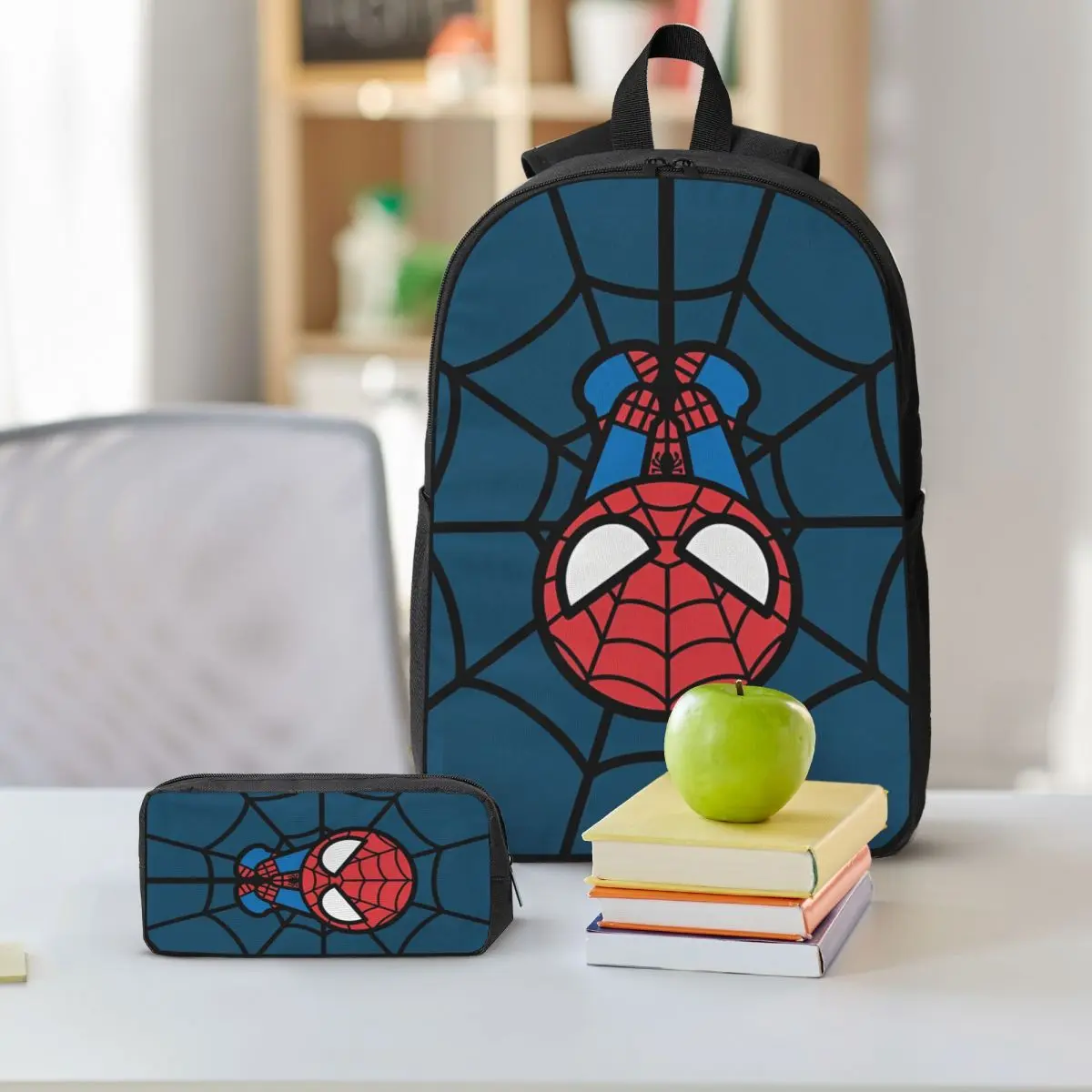 3Pcs Spider Man Theme Backpack Set for Boy Girl Pen Bags Bookbag Sets with Lunch Box For Primary School Students Daypack