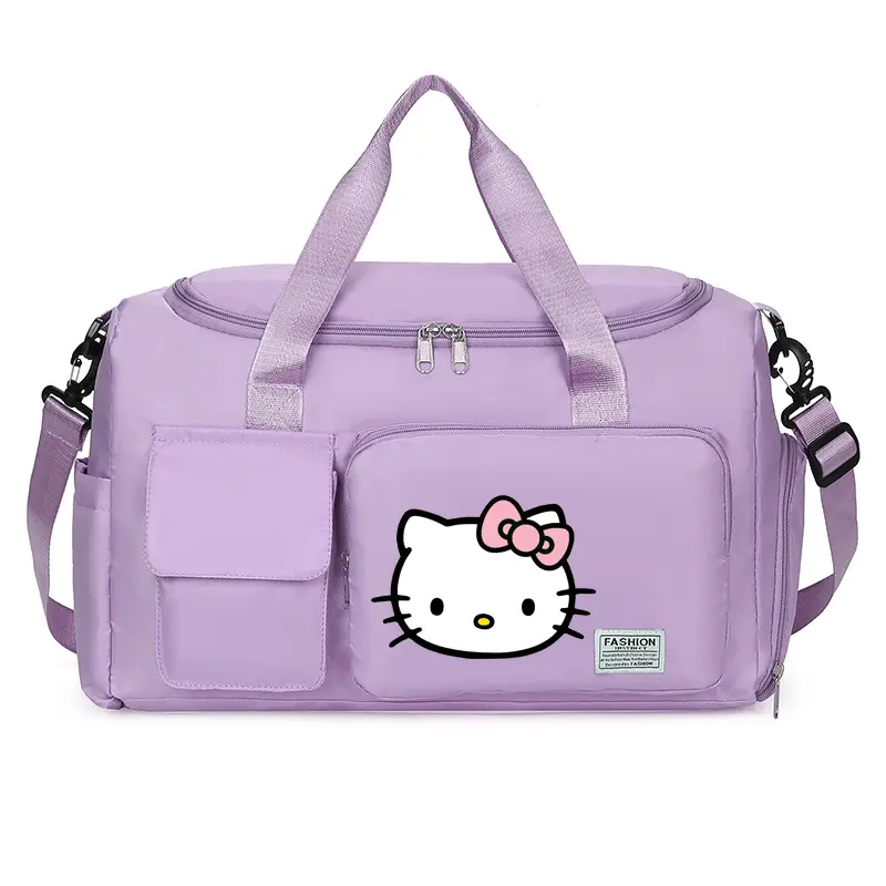 Girl Sanrios Travel Bag Cartoon Printing Bag Large Capacity Anime Outdoor Kawaii Downhill Bag Sports Portable Shoulder Bag