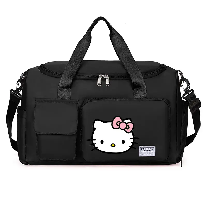 Girl Sanrios Travel Bag Cartoon Printing Bag Large Capacity Anime Outdoor Kawaii Downhill Bag Sports Portable Shoulder Bag