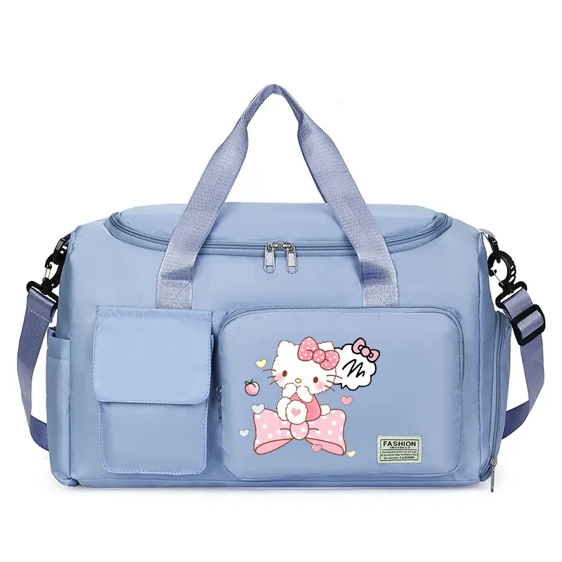 Girl Sanrios Travel Bag Cartoon Printing Bag Large Capacity Anime Outdoor Kawaii Downhill Bag Sports Portable Shoulder Bag
