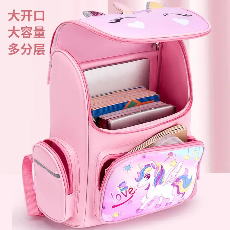 Children Waterproof Schoolbag, Kids Back To School Book Pen Bags,Cute Mermaid Horse Student Backpack, Girls Grades 1-6 Space Bag