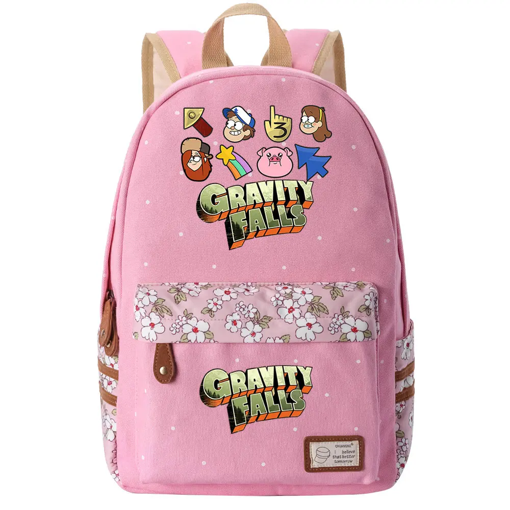 Gravity Falls Girl Kids Back To School Book Bags Teenagers Schoolbags Women Bagpack Canvas Travel Laptop Student Backpack