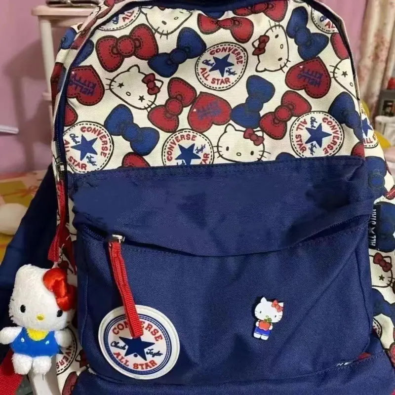 Hello Kittys Backpack Sanrios Water Proof Cute Student Both Shoulders Anime Figure Girl School Bag Large Capacity Kawaii Cartoon