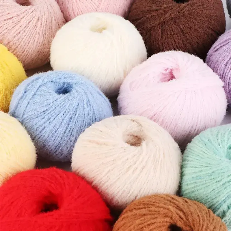 Cotton Candy Yarn Ball Hand Woven DIY Material Bag Hook Doll Crochet Hook Woven Velvet Yarn Medium Thick