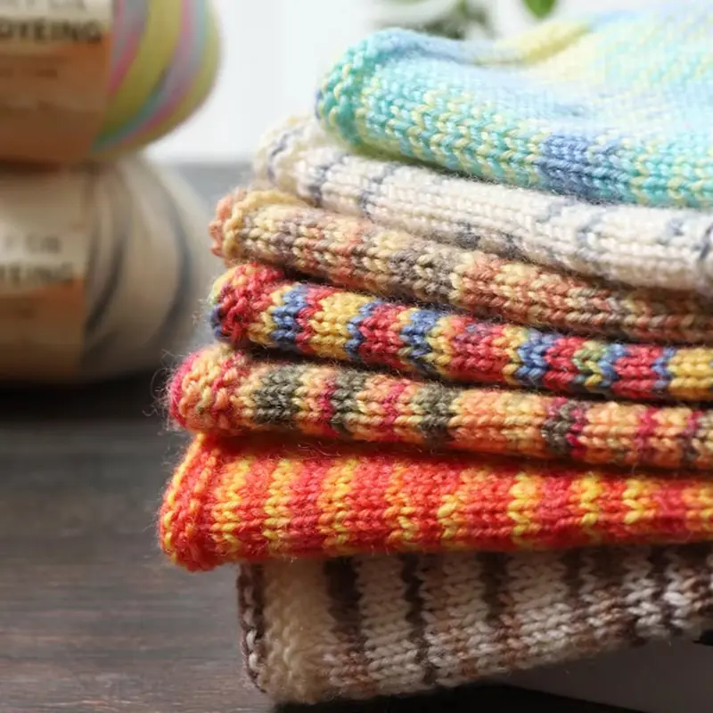1Pc 50g Merino Wool Yarn Baby Wool Rainbow Wool Segment Dyed Yarn For Hand Knitted Sweater Hat Sock Scarf