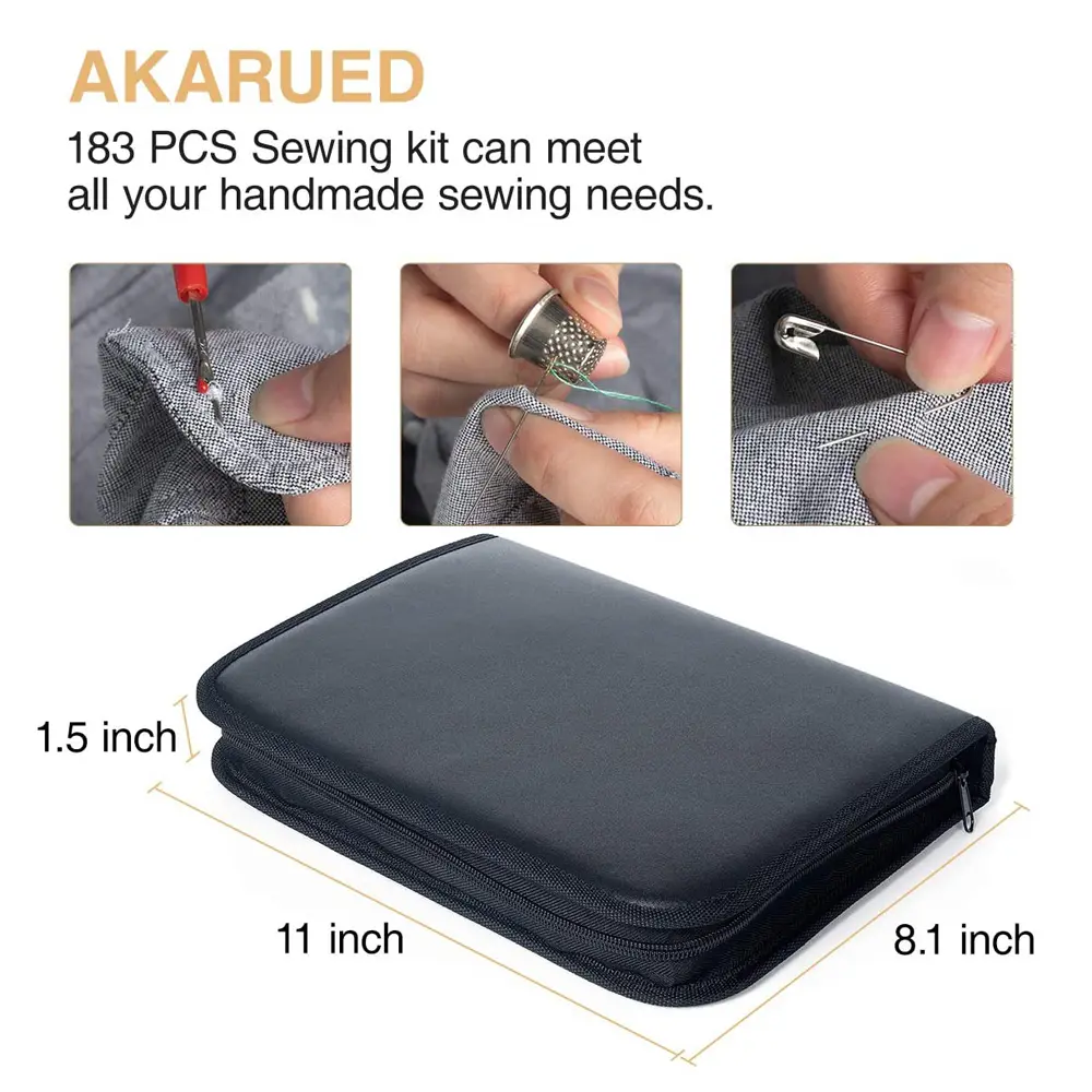 183pcs Multi Function Sewing Kits Colour Sewing Thread Storage Bag Box Embroidery Craft DIY Sewing Tool Sets For Beginners