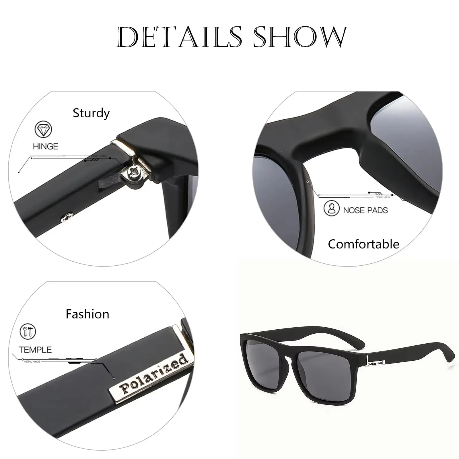 1Pc Fashion Classic Polarized Sunglasses Outdoor Driving Sun Glasses Male Goggles Fishing Glasses for Men Women