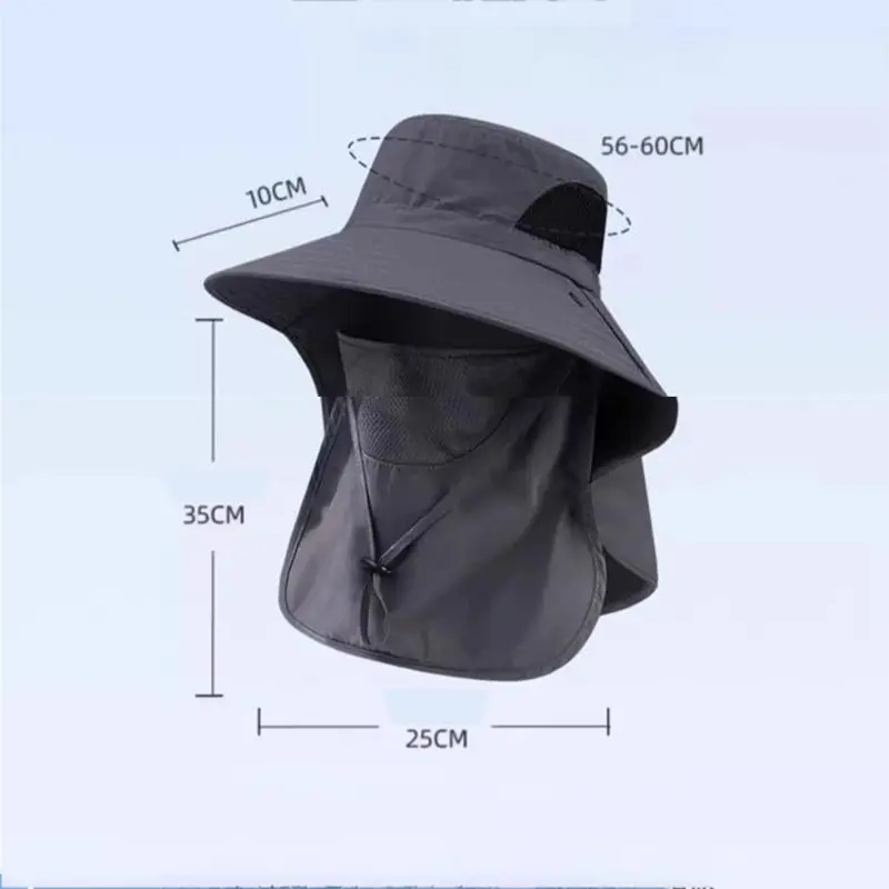 Summer Sun Hats UV Outdoor Fishing Cap Hiking Camping Visor Bucket Hat Fisherman Hat Protection Neck For Women Men