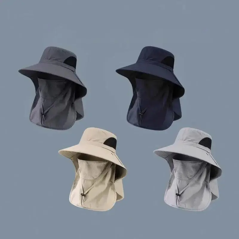 Summer Sun Hats UV Outdoor Fishing Cap Hiking Camping Visor Bucket Hat Fisherman Hat Protection Neck For Women Men