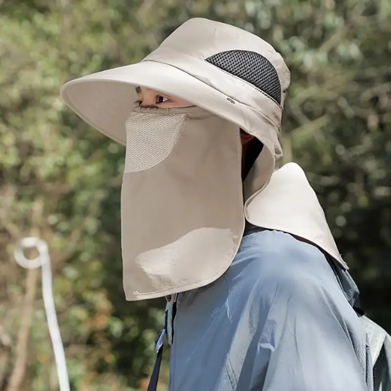 Summer Sun Hats UV Outdoor Fishing Cap Hiking Camping Visor Bucket Hat Fisherman Hat Protection Neck For Women Men