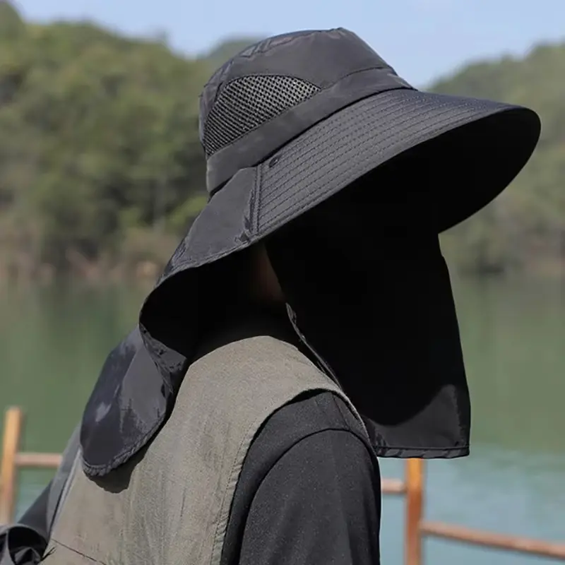 Summer Sun Hats UV Outdoor Fishing Cap Hiking Camping Visor Bucket Hat Fisherman Hat Protection Neck For Women Men