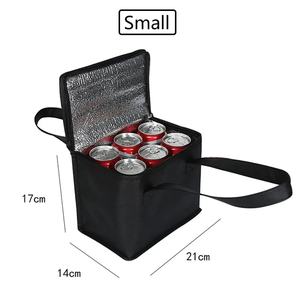 1Pc Portable Picnic Bag Thermal Lunch Bag Folding Thermal Bag Camping Beach Outdoor Tableware Cooler Handbag