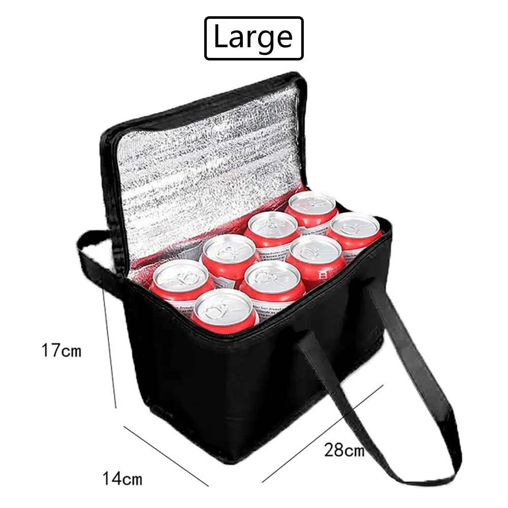 1Pc Portable Picnic Bag Thermal Lunch Bag Folding Thermal Bag Camping Beach Outdoor Tableware Cooler Handbag