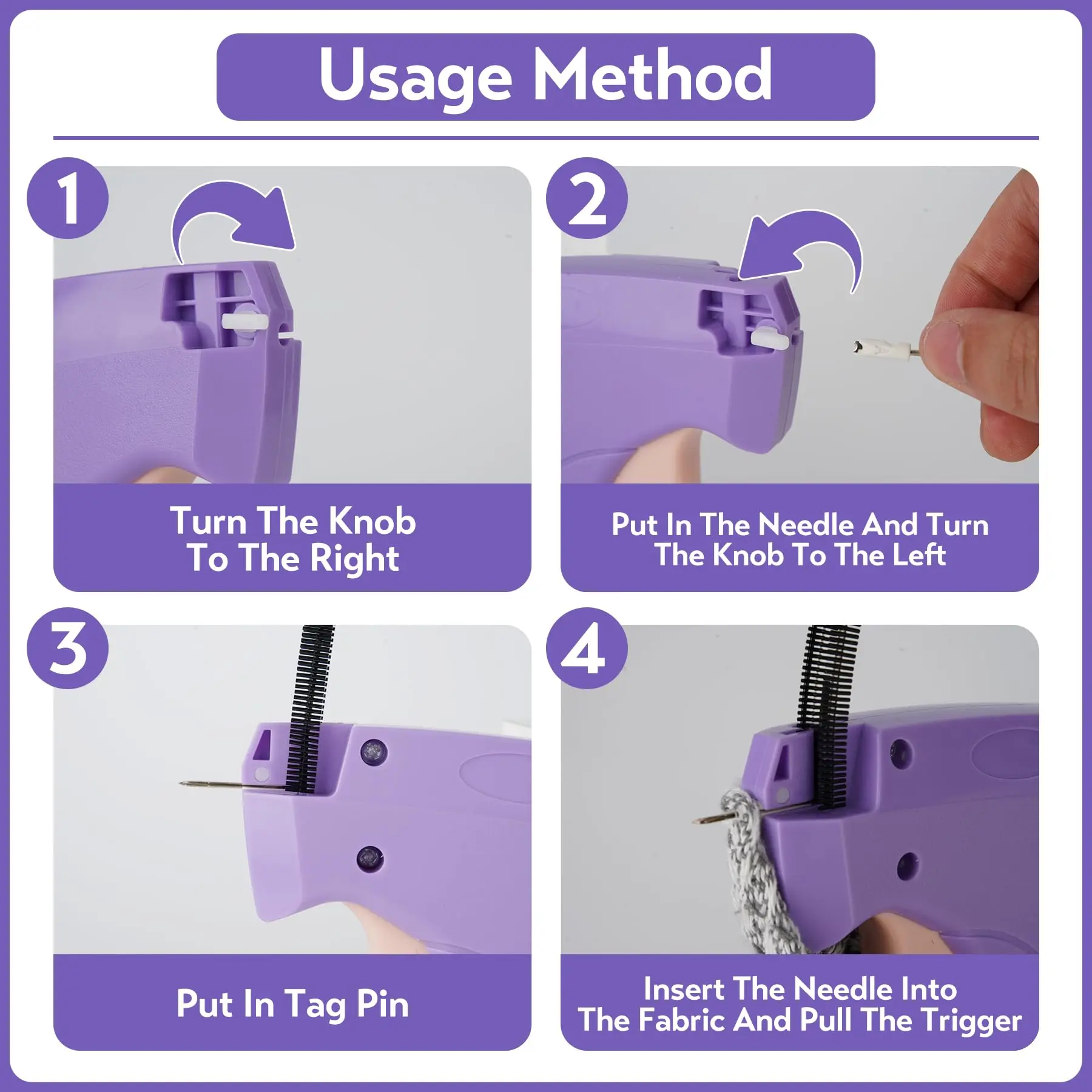 1set Clothing Label Gun Tag Labeling Gun Kit With 5 Needles&1000 Micro Fasteners Handheld Tagging Guns Home Sewing Accessories