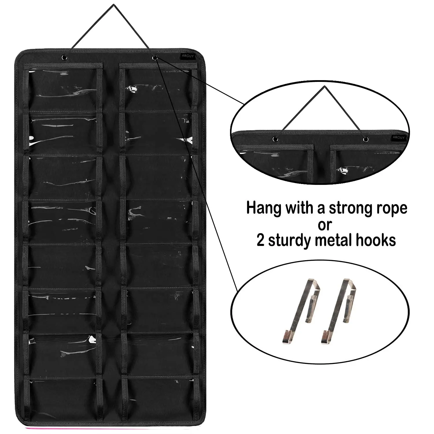 16Slots Felt Eyeglasses Stand Holder Dust Proof Wall-Mounted Pocket Storage for Sunglasses Glasses Display Hanging Bag Organizer