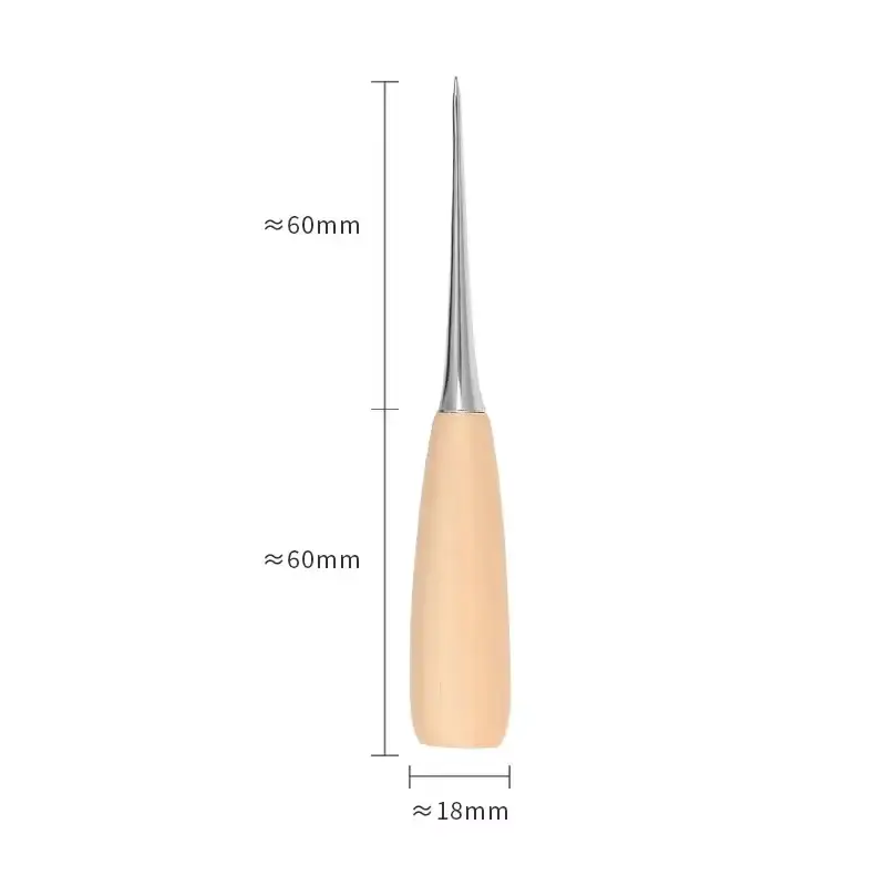 1pcs Leather Hand Stitching Awl Tool Leather Craft Hole Punch Tool Wood Handle Steel awl Craft Stitching Leather Tools