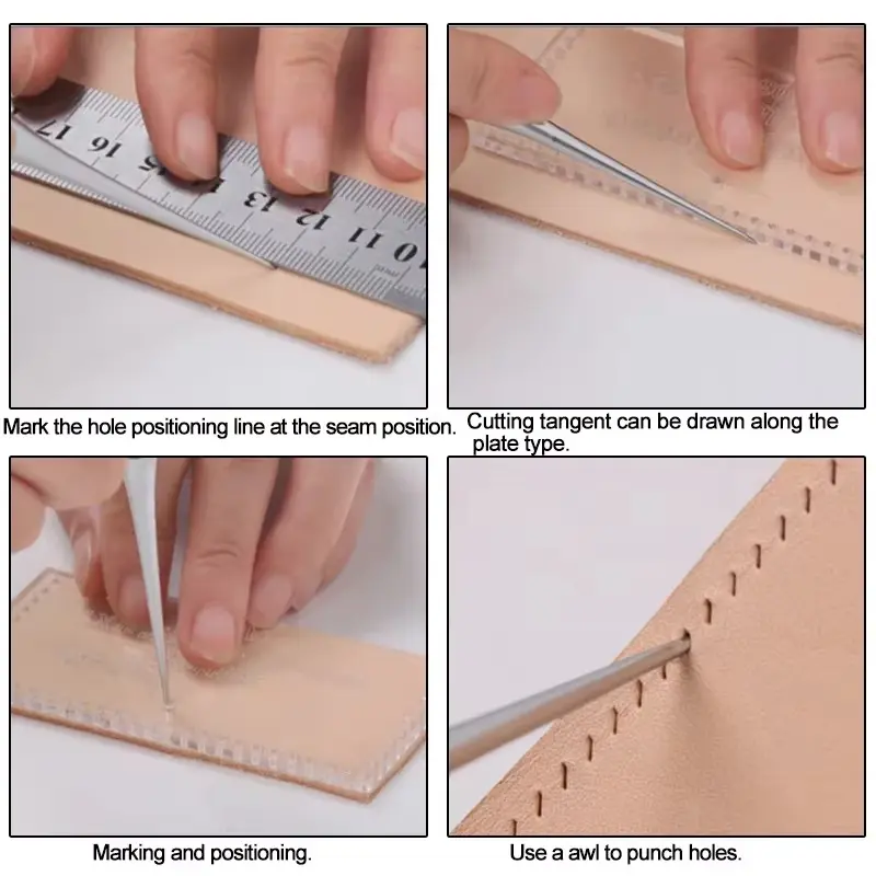 1pcs Leather Hand Stitching Awl Tool Leather Craft Hole Punch Tool Wood Handle Steel awl Craft Stitching Leather Tools