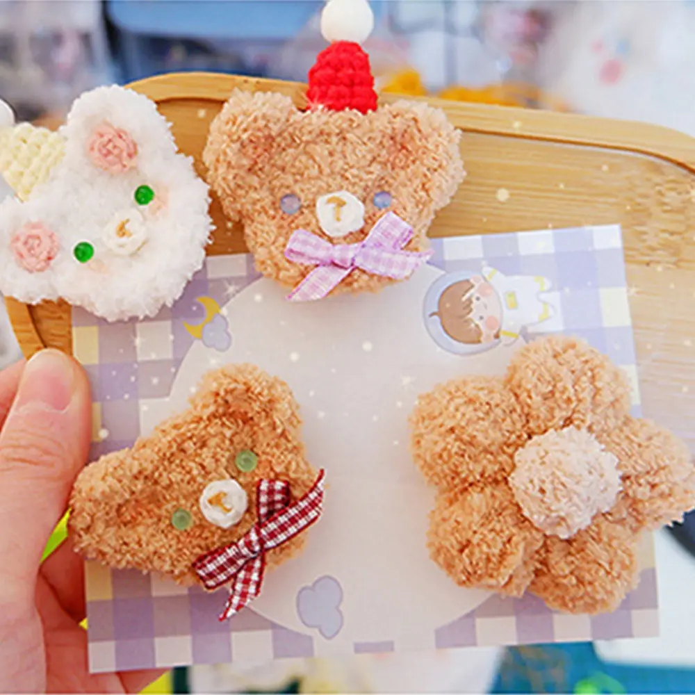 Cute Towel Yarn Toy Doll Sweater Hair Clip Thread Multi Color Doll Scarf Handmade Knitted Short Velvet Scarf Thread