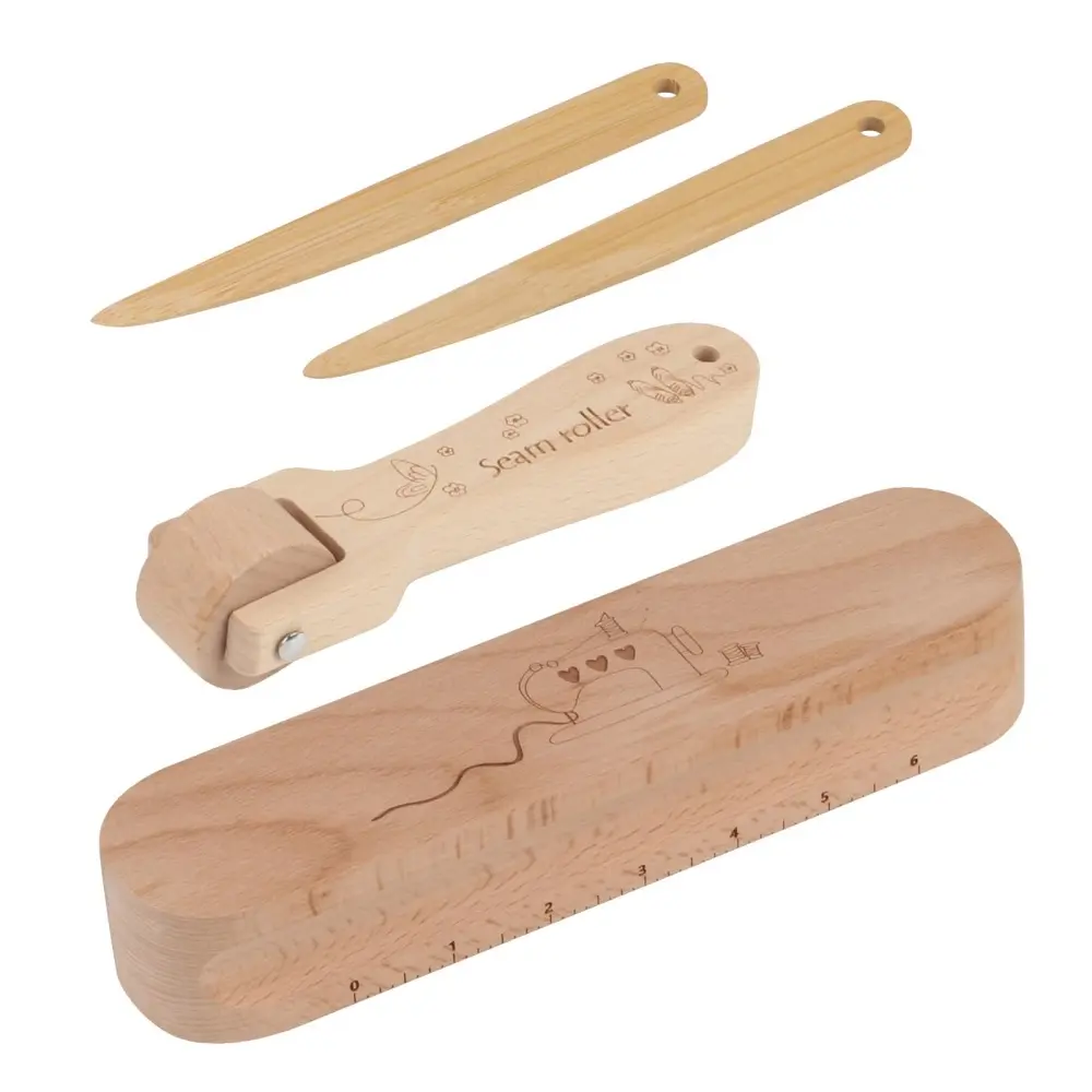 4pcs Wooden Seam Roller Press Quilting Tool Tailors Clapper Seam Flattening Tools Sewing Tailoring Ironing Patchwork Quilting