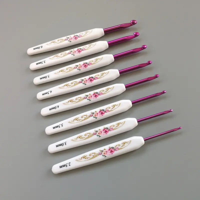 16Pcs Aluminum Crochet Hook Kit Printing Storage Bag Weaving Knitting Needles Set DIY Arts Craft Sewing Tools Crochet Supplies