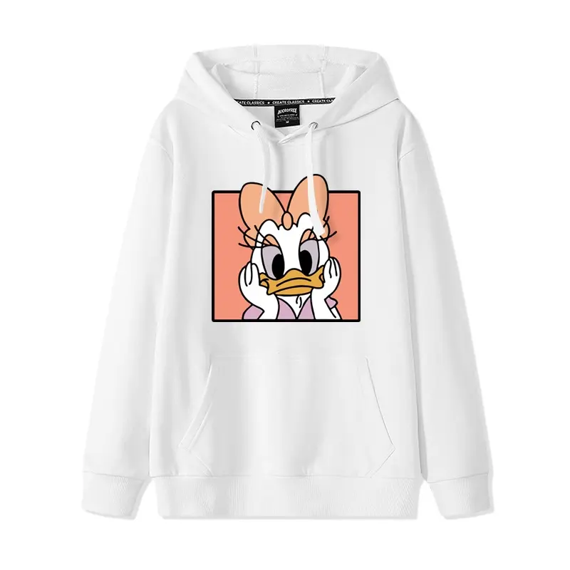 Lovers Disney Donald Duck Daisy Duck Hooded hoodie Women Sweater Loose Cartoon Couple Hooded Coat anime hoodie oversized hoodie