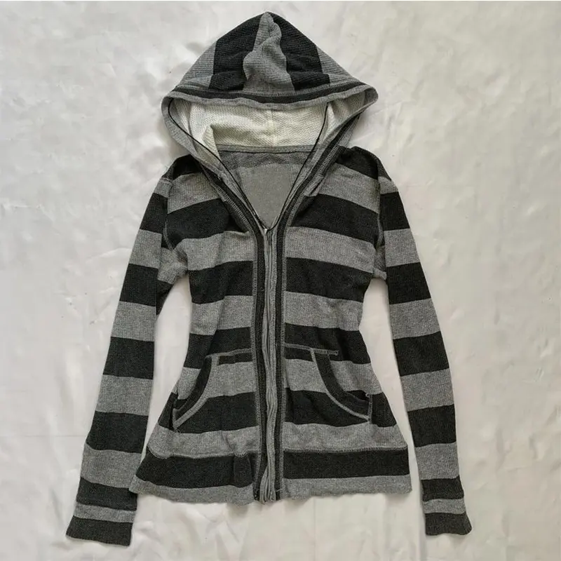 Plush solid color fashion Hoodie silm street retro 90S tops emo girl hip hops Harajuku rock aesthetic commut cute women's Hoodie