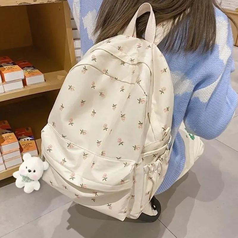 Tinker Bell Children Girl Backpack School Bag Student Korean Version Floral Cute Bags for Teenage Book Bag Backpack Travel Bag