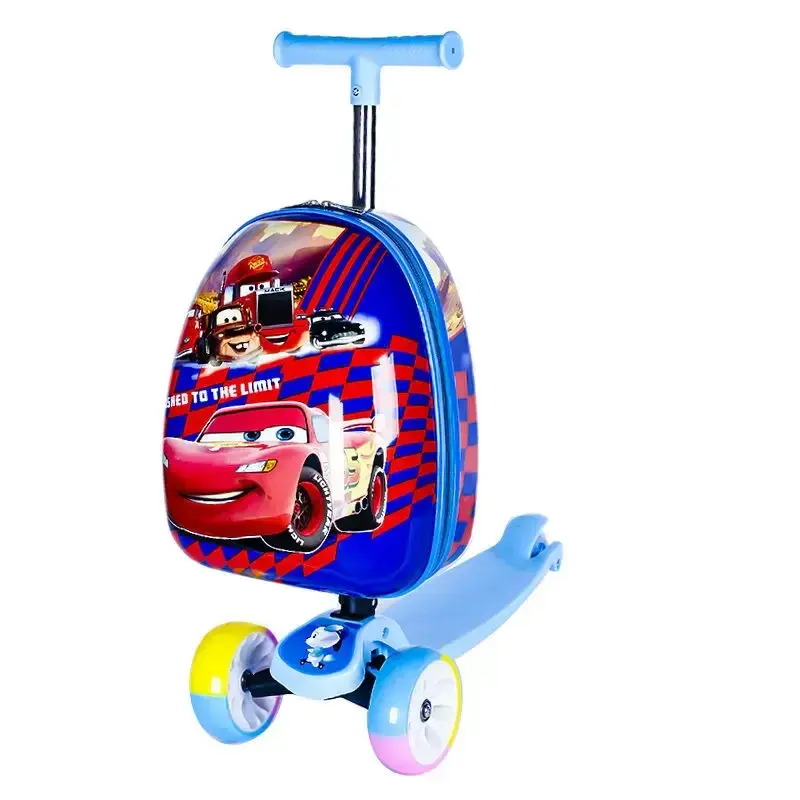 Disney Cartoon Scooter Lazy trolley luggage Can Ride Cute Drag Bags and Cabin Suitcase Travel bags for children Kids Luggage