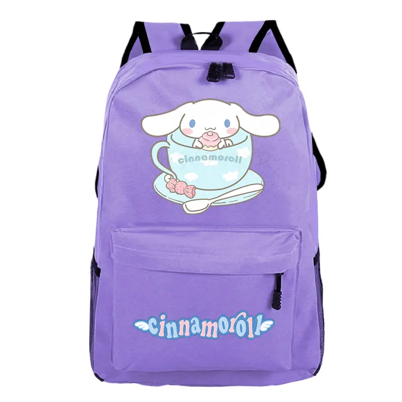 Cartoon Cinnamoroll School Backpack Student Bags Children Teeneger Schoolbsgs Large Capacity Book Bags Women Girls Travel Bag