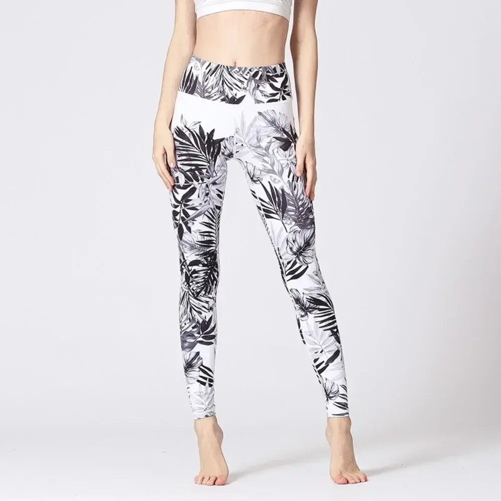 Cloud Hide Yoga Pants Women Flower High Waist Sports Leggings Girl Tights Push Up Trainer Running Trousers Workout Tummy Control
