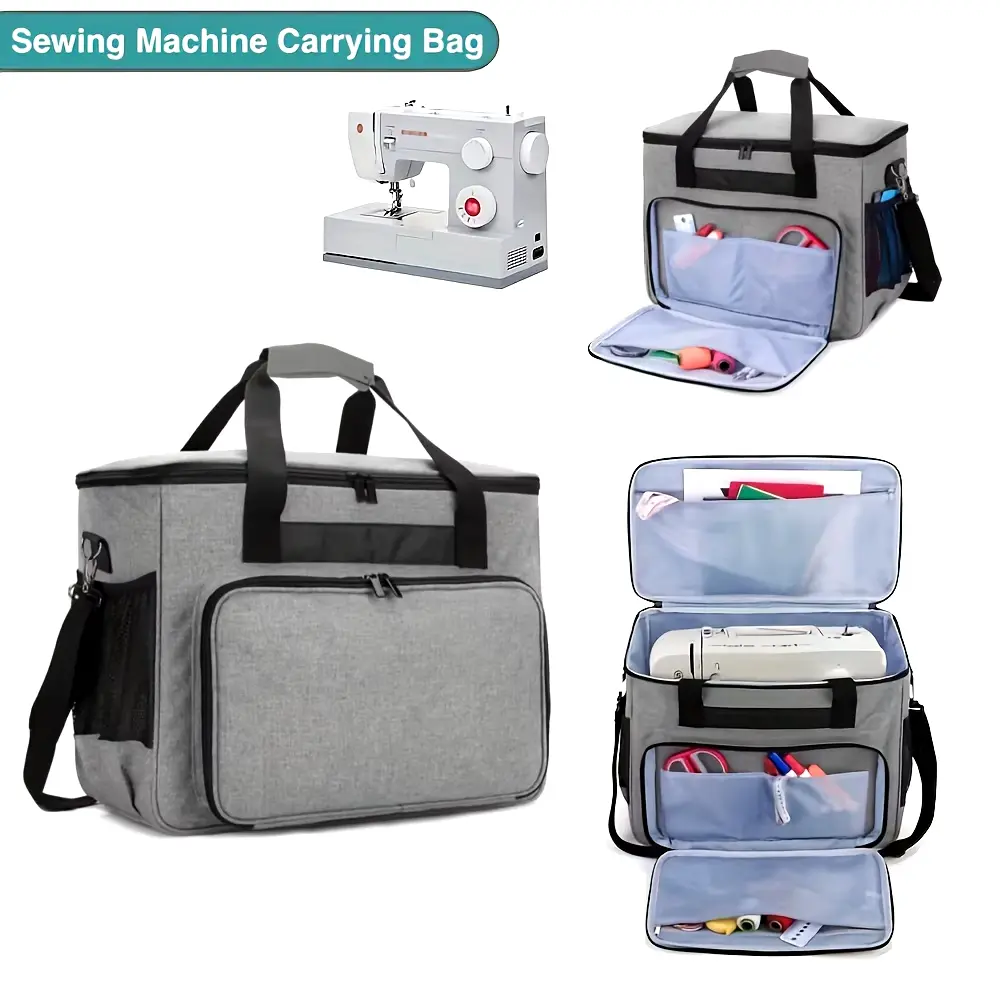 Large Capacity Empty Knitting Storage Bag Crochet Bag Fits Most Standard Sewing Machines and Storage Sewing Accessories
