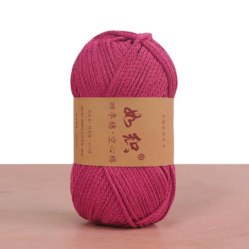 85M/roll 100g Crochet Knitting Yarn 65% Cotton Crochet Thread Macrame Rope Handmade Wool Line Yarn For Knitter Crochet Bag