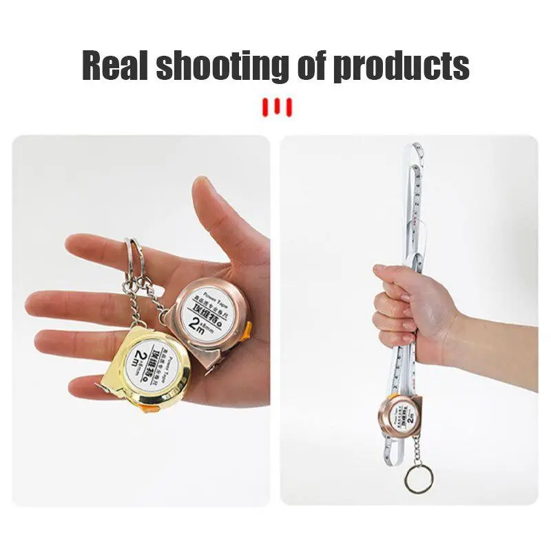 1Pc 2m Convenient Mini Tape Measure For Home Use Soft Steel Tape Measure Portable Keychain Small Steel Tape Measure