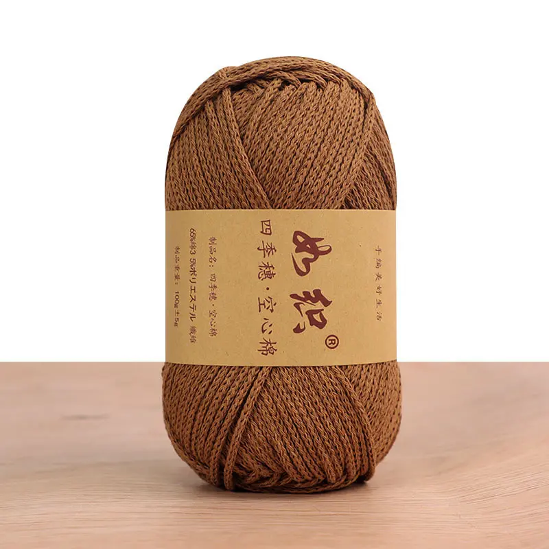 85M/roll 100g Crochet Knitting Yarn 65% Cotton Crochet Thread Macrame Rope Handmade Wool Line Yarn For Knitter Crochet Bag