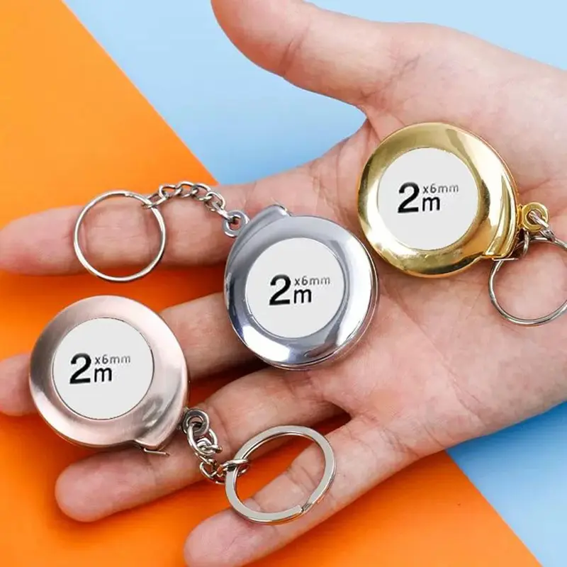 1Pc 2m Convenient Mini Tape Measure For Home Use Soft Steel Tape Measure Portable Keychain Small Steel Tape Measure
