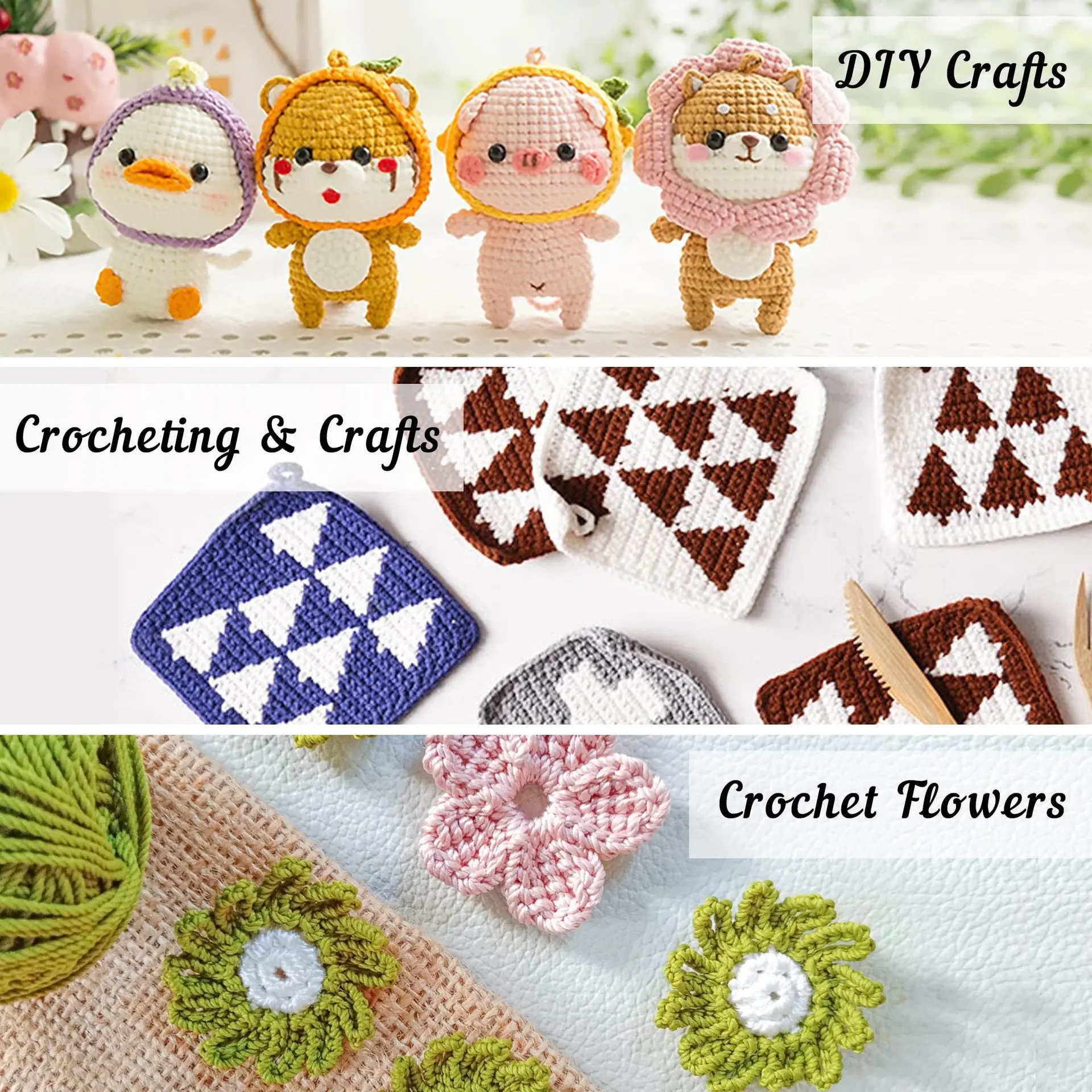 113 Piece Set Yarn Crochet Set Multi Size Crochet Long-Term Use Without Fatigue Beginner Set DIY Originality Weaving Tools