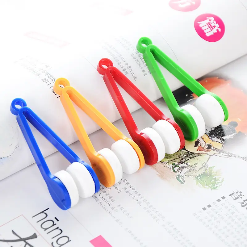 2Pcs Portable Multifunctional Glasses Cleaning Rub Eyeglass Sunglasses Spectacles Microfiber Cleaner Clean Brushes Tools