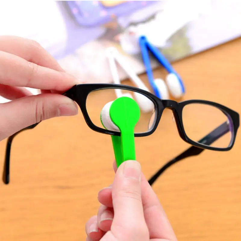 2Pcs Portable Multifunctional Glasses Cleaning Rub Eyeglass Sunglasses Spectacles Microfiber Cleaner Clean Brushes Tools