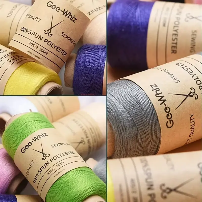 12pcs Household Sewing Thread Cowhide Carton Color Hand-Sewn Small Roll 402 Clothes Hand-Sewn Needle Thread