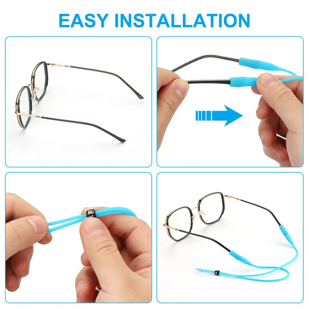 1Pc Silicone Round Head Buckle Glasses Cord Sunglasses Chain Sports Anti-Slip String Glasses Ropes Band Cord Adults Children