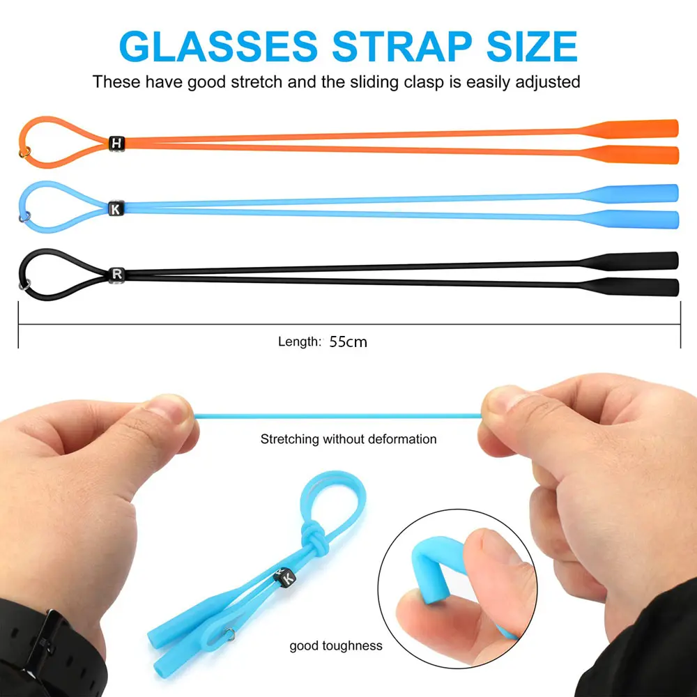 1Pc Silicone Round Head Buckle Glasses Cord Sunglasses Chain Sports Anti-Slip String Glasses Ropes Band Cord Adults Children