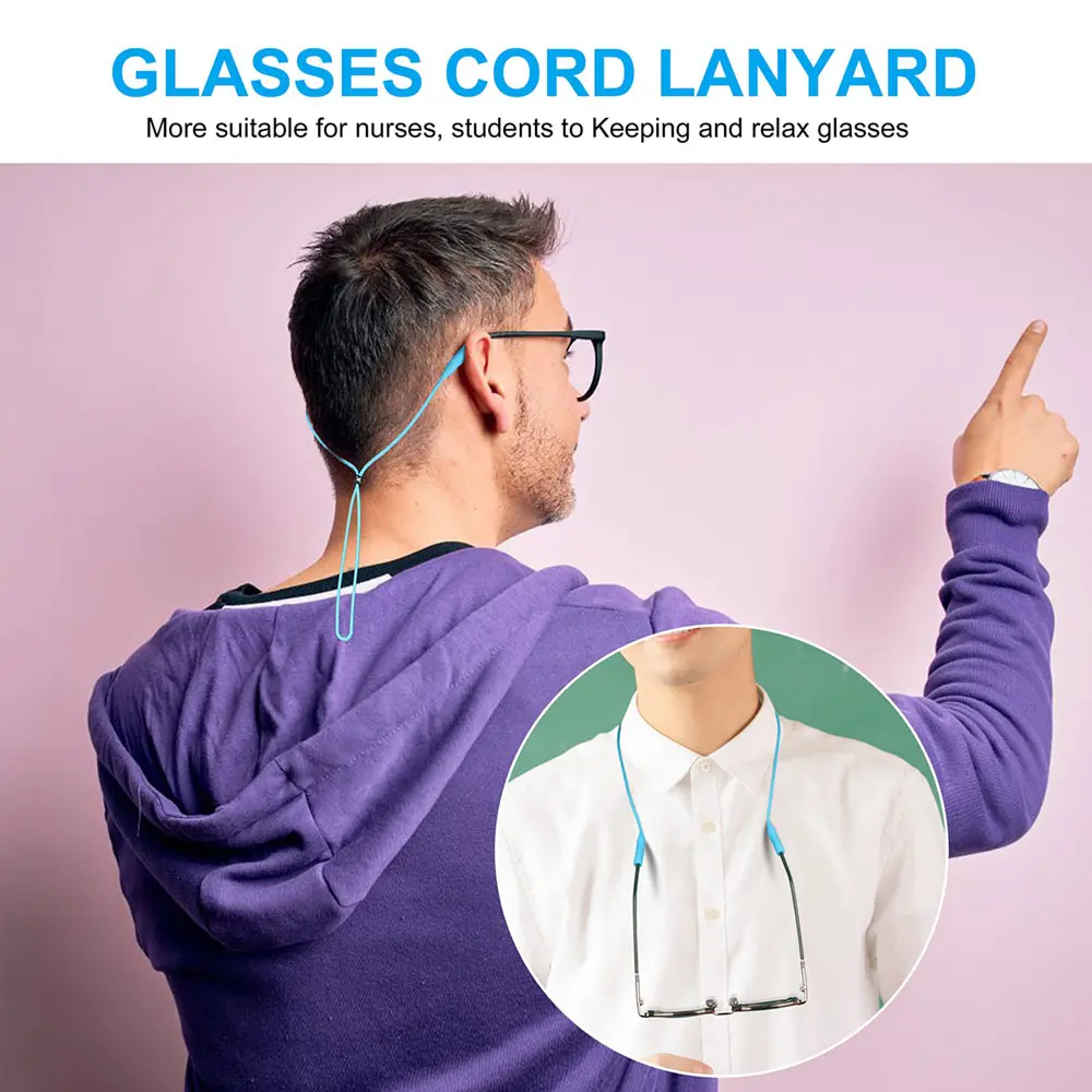 1Pc Silicone Round Head Buckle Glasses Cord Sunglasses Chain Sports Anti-Slip String Glasses Ropes Band Cord Adults Children